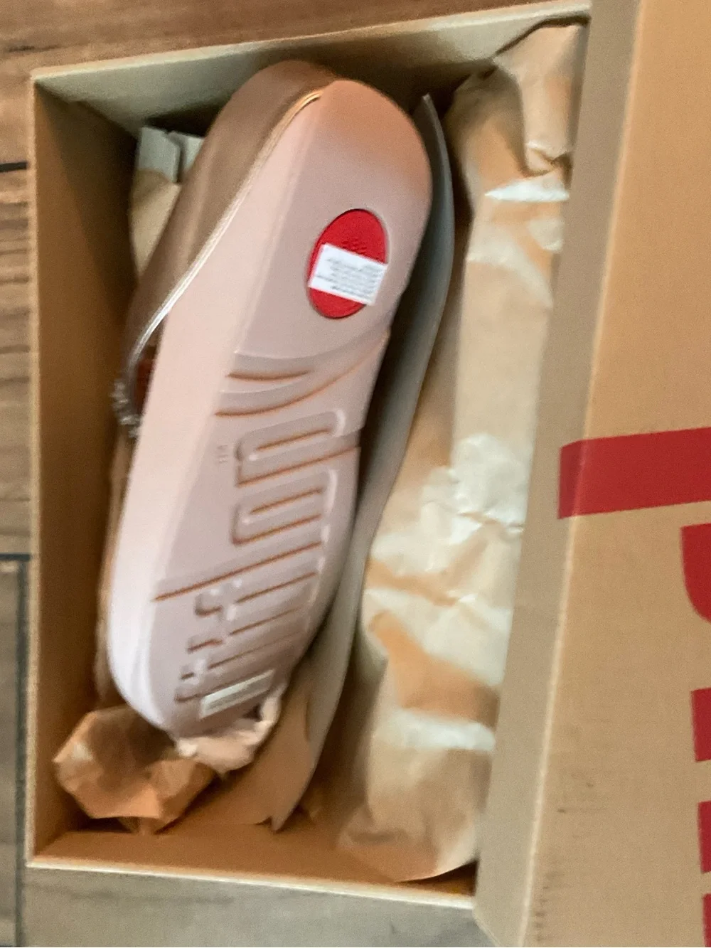 FitFlop Women's Galaxy Embellished Wedge Thong Sandals - Rose Gold Size 10